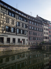 Half timbered houses by Ill River, Strasbourg