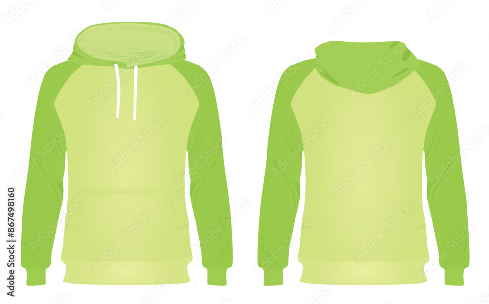 Wall mural green two colored hoodie. vector