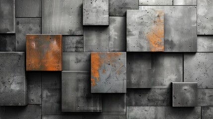 Concrete blocks arranged in a neat pattern, their rough texture and uniformity creating a minimalist aesthetic.