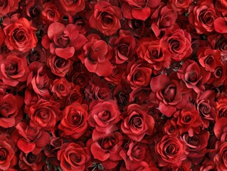 rosy abundance lush red rose pattern creating a romantic floral wallpaper background digital illustration