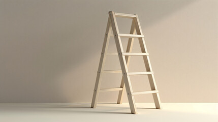 Minimalist 3D design of a staircase leading up to a bright, hopeful future