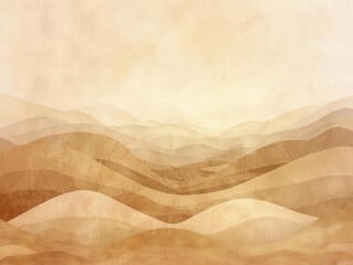 serene sands minimalist desert landscape with detailed sand textures in warm monochromatic tones digital illustration