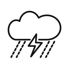 Thunderstorm Icon Set Lightning and Rain Illustrations for Weather and Natural Phenomena