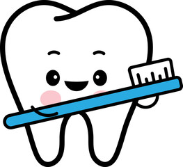 Cute Teeth Character Illustration