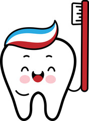Cute Teeth Character Illustration