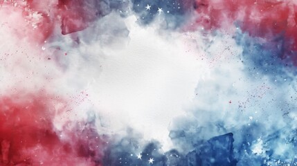 An abstract red, white, and blue smoke texture background image. This creative design resembles a cloud of colors and is ideal for festive and artistic projects.