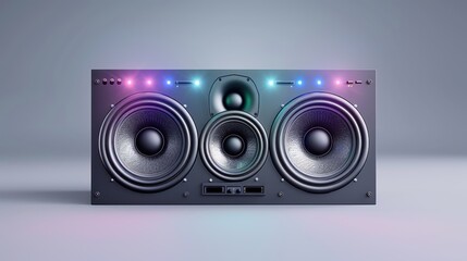 A speaker with three speakers on it