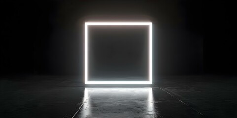 Neon twotone square frame graphic isolated on black background dynamic motion. Concept Neon Frames, Square Design, Graphic Art, Motion Effect, Black Background