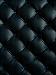 Fototapeta premium A black leather couch with black buttons on it