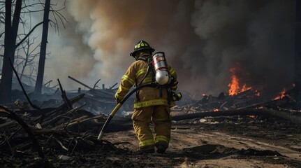In to the fire a Firefighter searches for possible