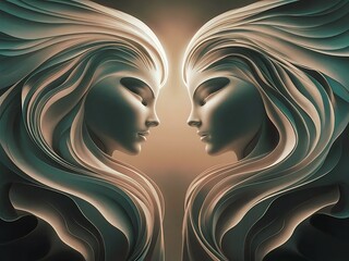 A stunning high-definition artistic rendering that captures the fleeting beauty of ethereal wisps transforming into archetypal forms. Generative ai