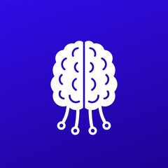 neuroscience vector icon with a brain