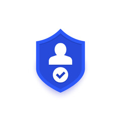 user protection vector icon with a shield