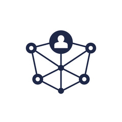 blockchain user icon on white