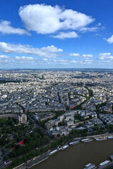 Paris skyline houses streets from above
