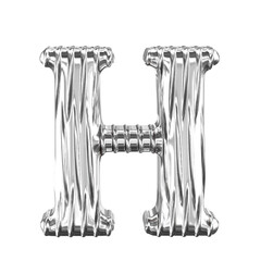 Fluted silver symbol. letter h