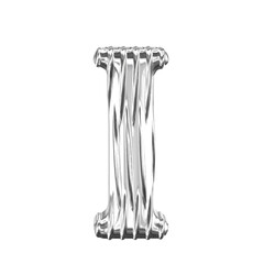 Fluted silver symbol. letter i