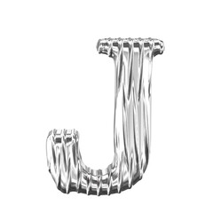 Fluted silver symbol. letter j