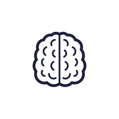 human brain icon, pictogram on white