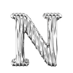 Fluted silver symbol. letter n