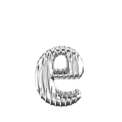 Fluted silver symbol. letter e