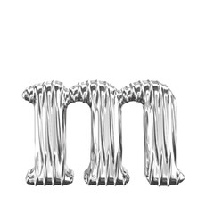 Fluted silver symbol. letter m