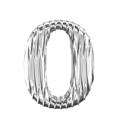 Fluted silver symbol. number 0