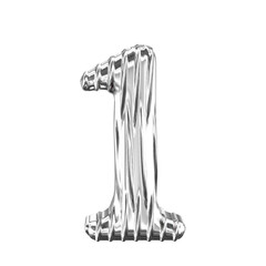 Fluted silver symbol. number 1