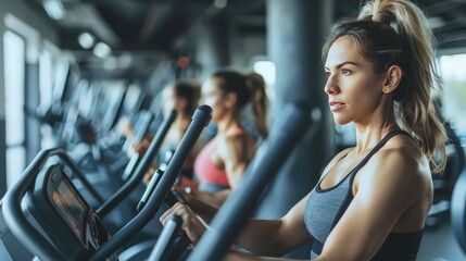 Fototapeta premium The gym is a space to disconnect from daily stressors and focus on self-improvement.