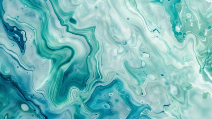 Obraz premium This image features a captivating green and blue marble texture with swirling patterns, exuding a sense of natural beauty and artistic elegance in a fluid abstract style.