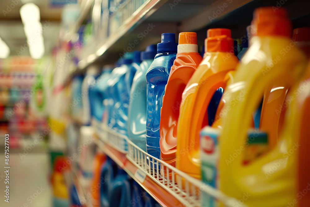 Sticker Organized Laundry Room Displaying Various Detergents