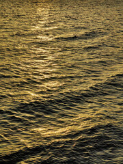 Golden Waves Trajectory in the Morning, Dojran Lake Macedonia.