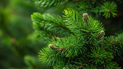 Fototapeta premium The scent of pine needles and fresh earth in a coniferous forest invigorates the senses, promoting a feeling of rejuvenation and well-being.