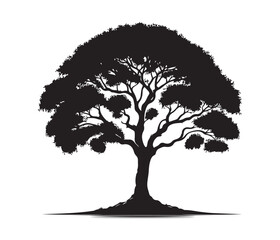Fototapeta premium tree and christmas tree vector art graphic resources silhourtte vector style, white background