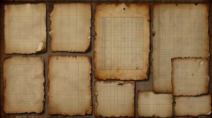 Set of various torn notebook pages Assorted collection of paper sheet.generative.ai