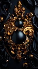 Fototapeta premium background with golden ornament HD 8K wallpaper Stock Photographic image