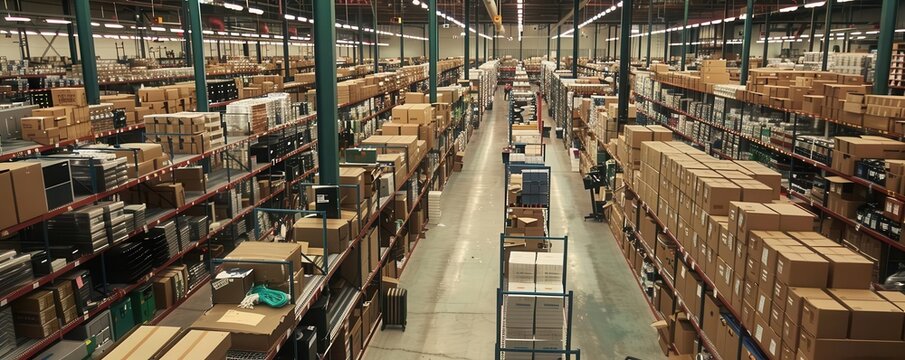 Overstocked electronics warehouse, over supply, consumer electronics surplus