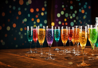 Fruity cocktails by the beach.