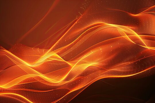 Fiery orange pulsating gradient lines abstract background. Technological innovation