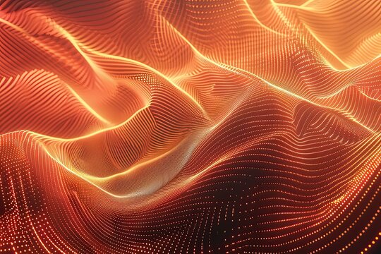 Fiery orange pulsating gradient lines abstract background. Technological innovation