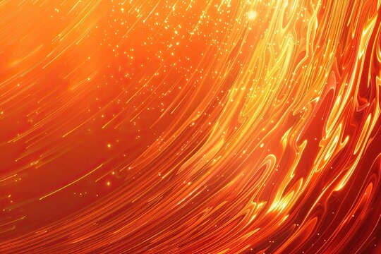Fiery orange pulsating gradient lines abstract background. Technological innovation
