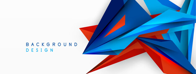 Obraz premium Minimal geometric abstract background. Low poly dynamic triangle design. Trendy techno business template for wallpaper, banner, background or landing