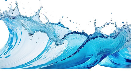 Obraz premium Sea waves splashing blue water Isolated transparent background