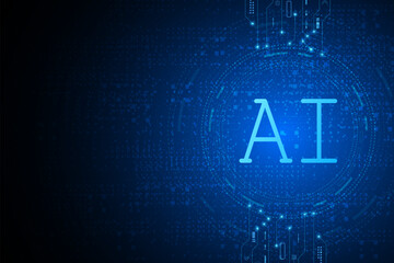 Artificial Intelligence ,AI chipset on circuit board, futuristic Technology Concept	
