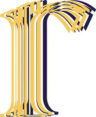 elegant line font, lowercase letter r