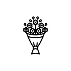 Flower Bouquet Icon Set Floral Arrangement Illustrations for Weddings and Events