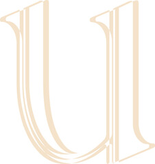 line font, lowercase letter u