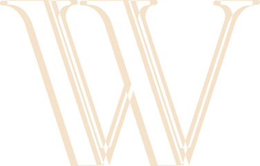 line font, lowercase letter w