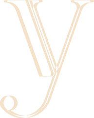 line font, lowercase letter y