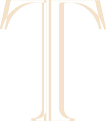 line font, letter T